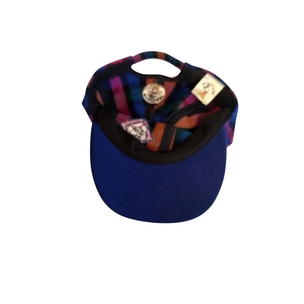 Vintage Mickey & Co. Plaid Wool Toddler‎ Cap With Blue Brim